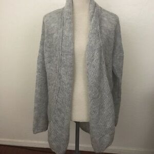 krista elsta gray kid mohair open front cardigan